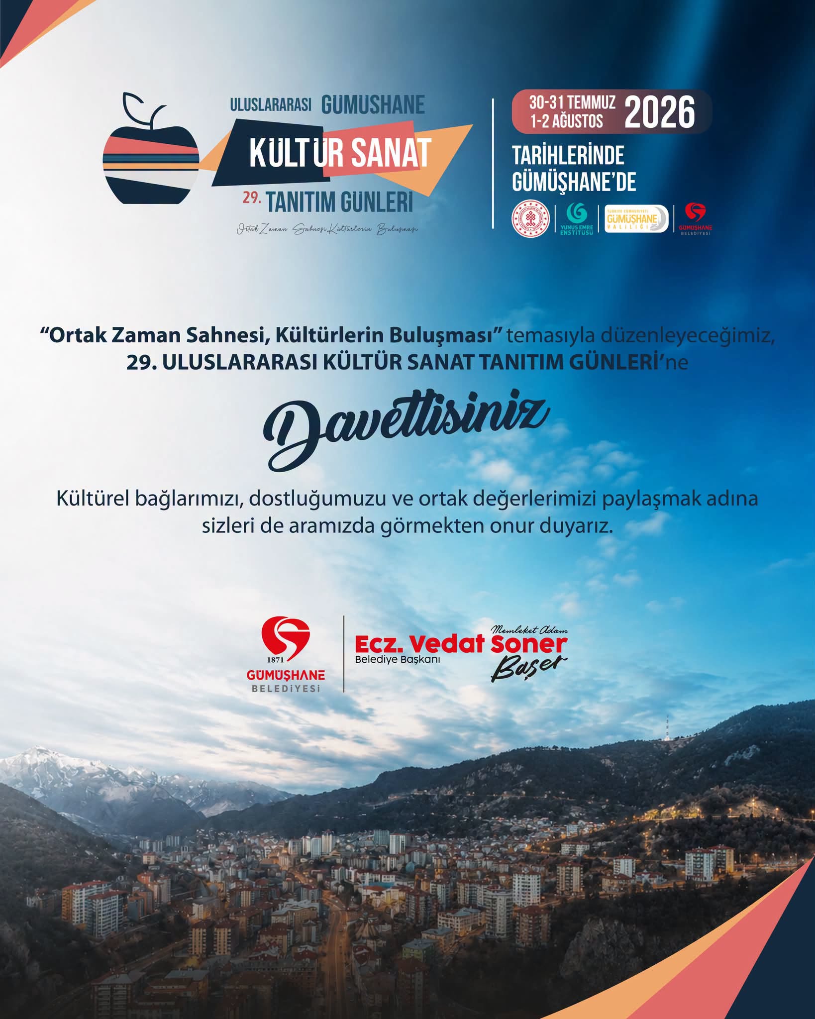 29. Uluslararası Gümüşhane Kültür Sanat ve Tanıtım Günleri başlıyor!