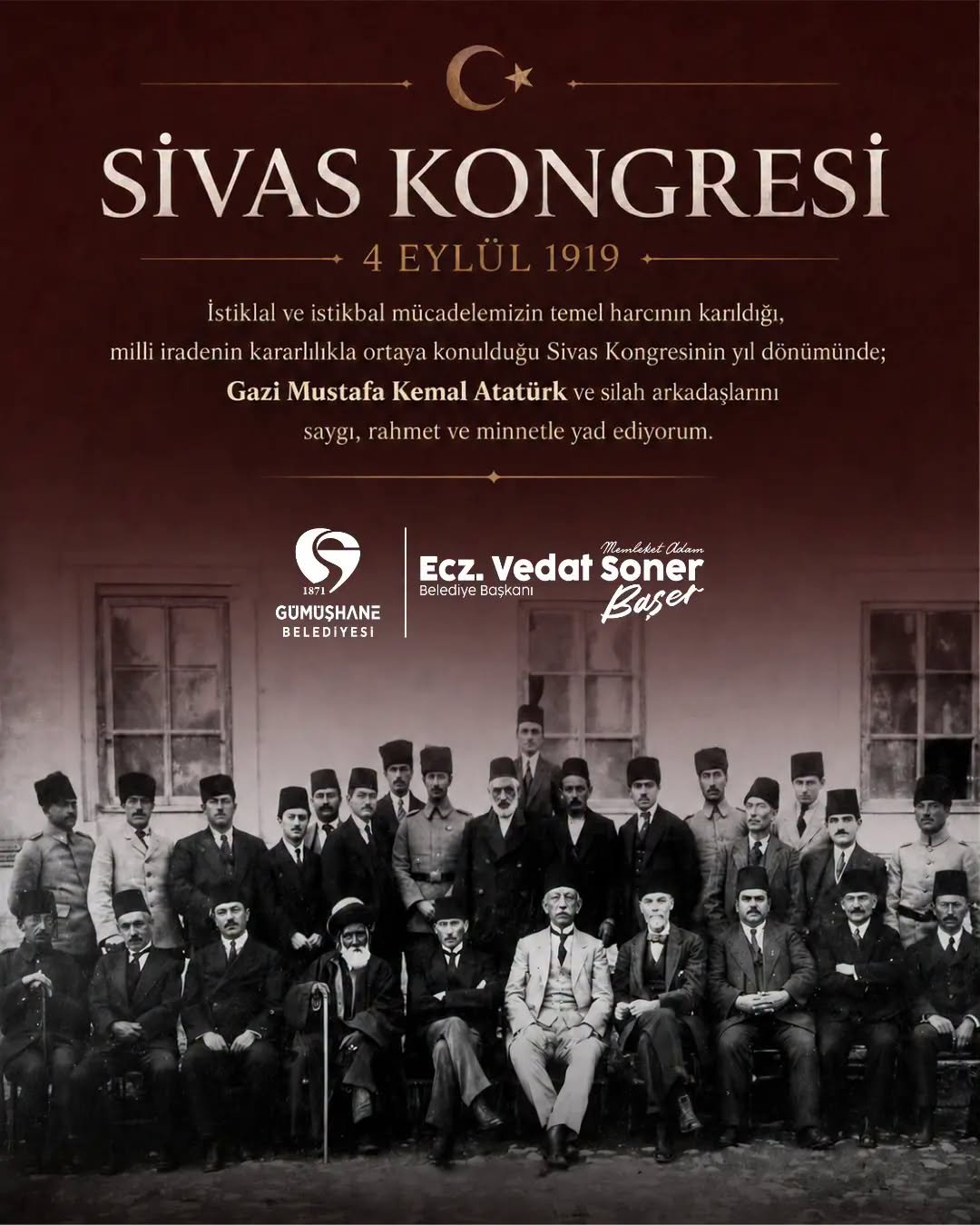 BAŞKANIMIZIN, SİVAS KONGRESİNİN YIL DÖNÜMÜ MESAJI