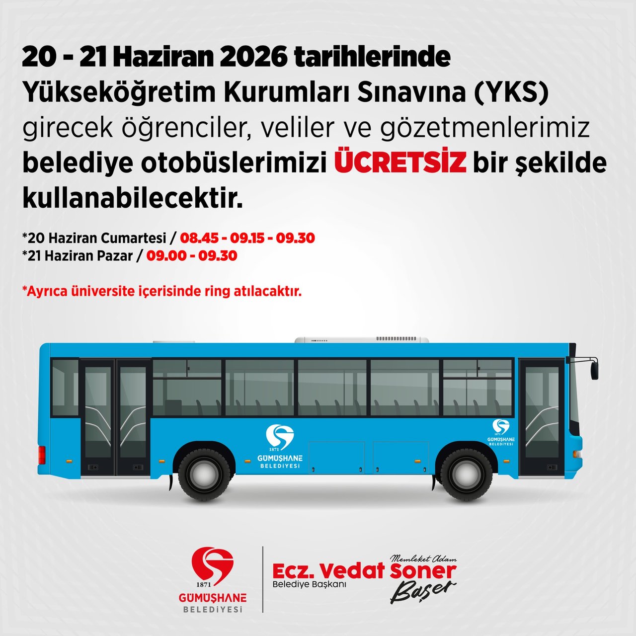 BELEDİYEMİZDEN DUYURU