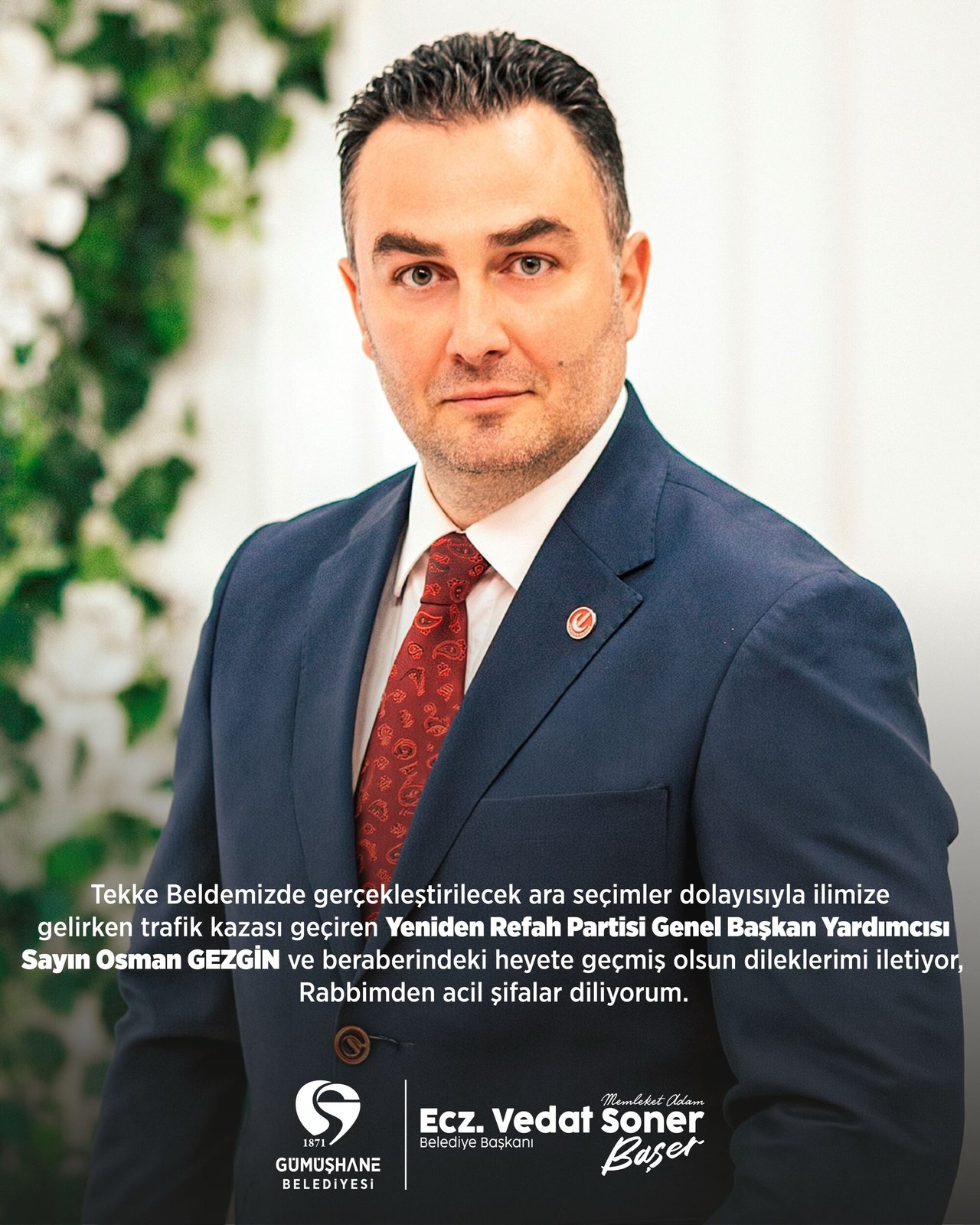 BAŞKANIMIZDAN, GEÇMİŞ OLSUN MESAJI