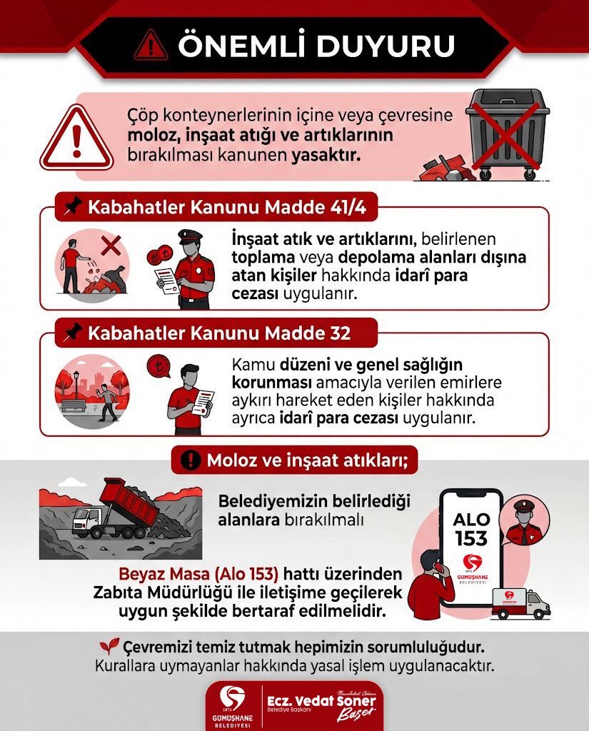 BELEDİYEMİZDEN, ÖNEMLİ DUYURU