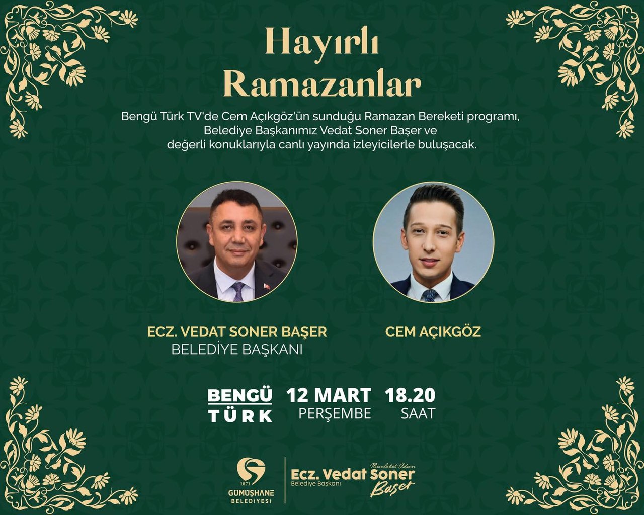 BAŞKANIMIZ, CEM AÇIKGÖZ’ÜN SUNDUĞU “RAMAZAN BEREKETİ” PROGRAMIN CANLI YAYIN KONUĞU OLACAK
