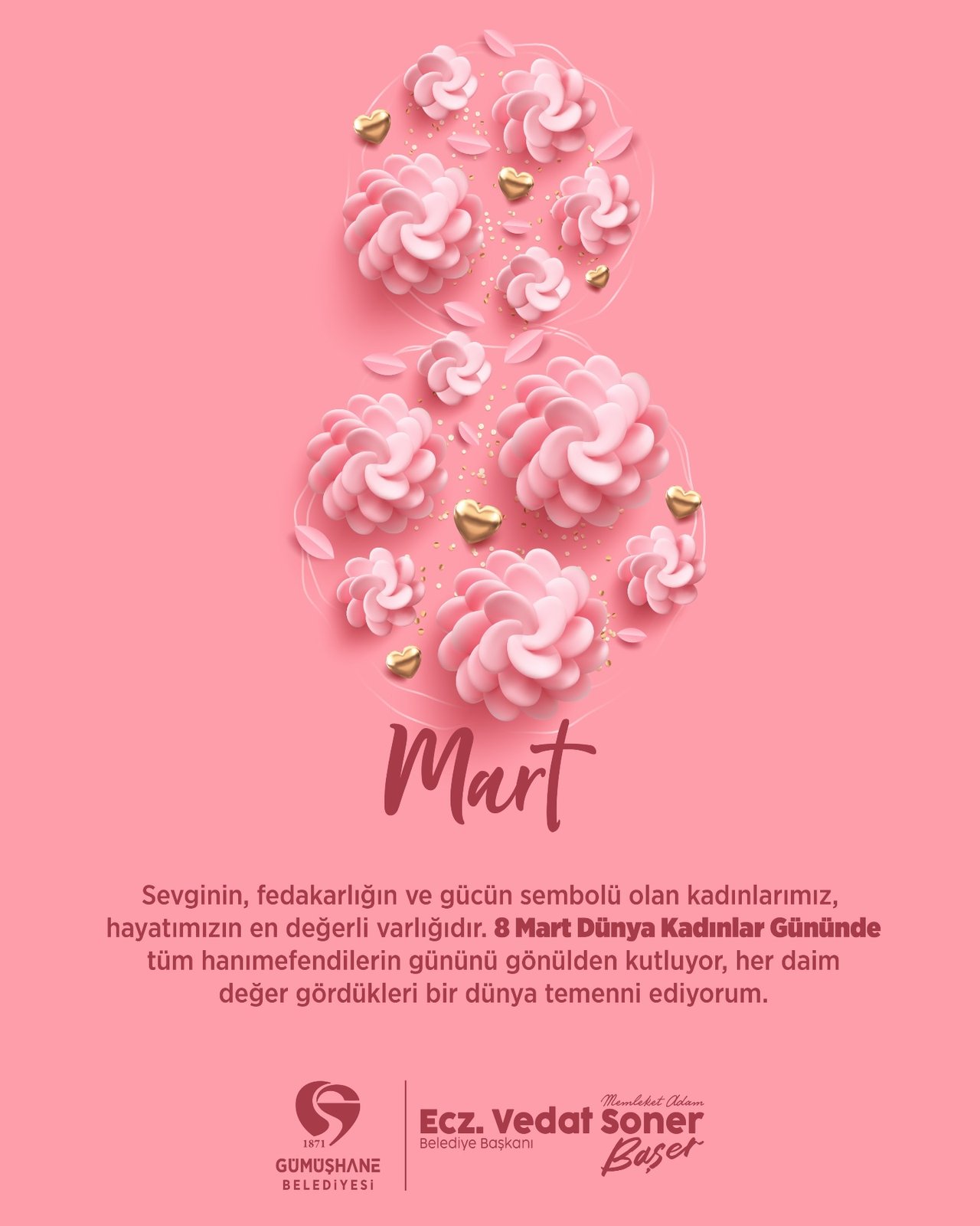 BAŞKANIMIZ, 8 MART DÜNYA KADINLAR GÜNÜNDE TÜM HANIMEFENDİLERİN GÜNÜNÜ GÖNÜLDEN KUTLADI