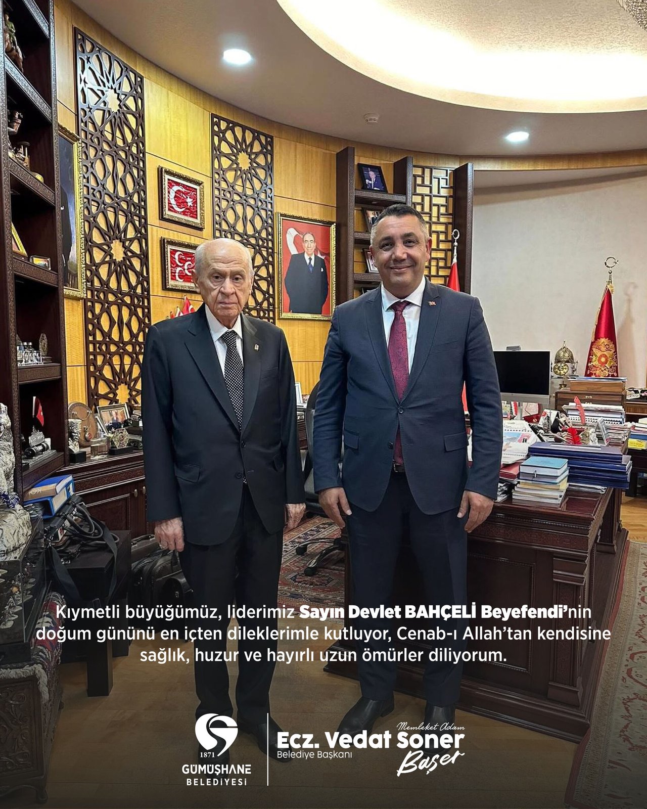BAŞKANIMIZ, KIYMETLİ BÜYÜĞÜMÜZ, LİDERİMİZ SAYIN DEVLET BAHÇELİ BEYEFENDİ’NİN DOĞUM GÜNÜNÜ KUTLADI