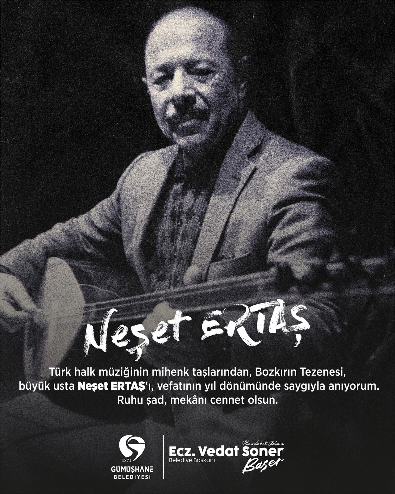 BAŞKANIMIZ, TÜRK HALK MÜZİĞİNİN BÜYÜK USTASI NEŞET ERTAŞ'I, VEFATININ YIL DÖNÜMÜNDE ANDI