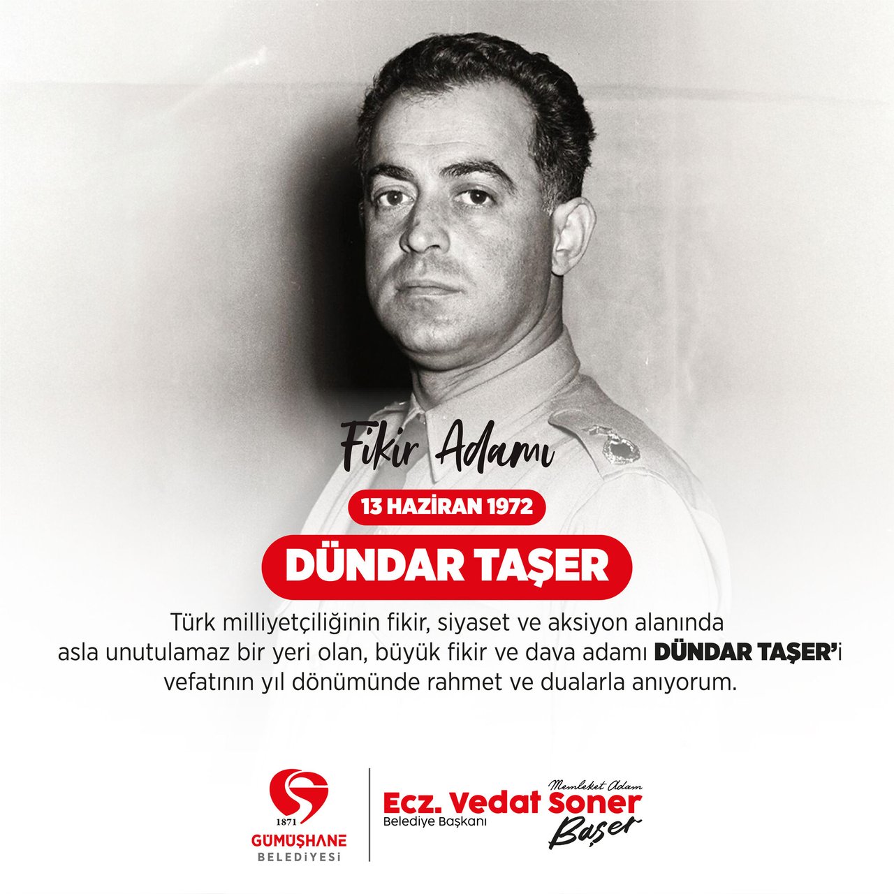 BAŞKANIMIZ, BÜYÜK FİKİR ADAMI DÜNDAR TAŞER'İ VEFATININ YIL DÖNÜMÜNDE RAHMET VE DUALARLA ANDI