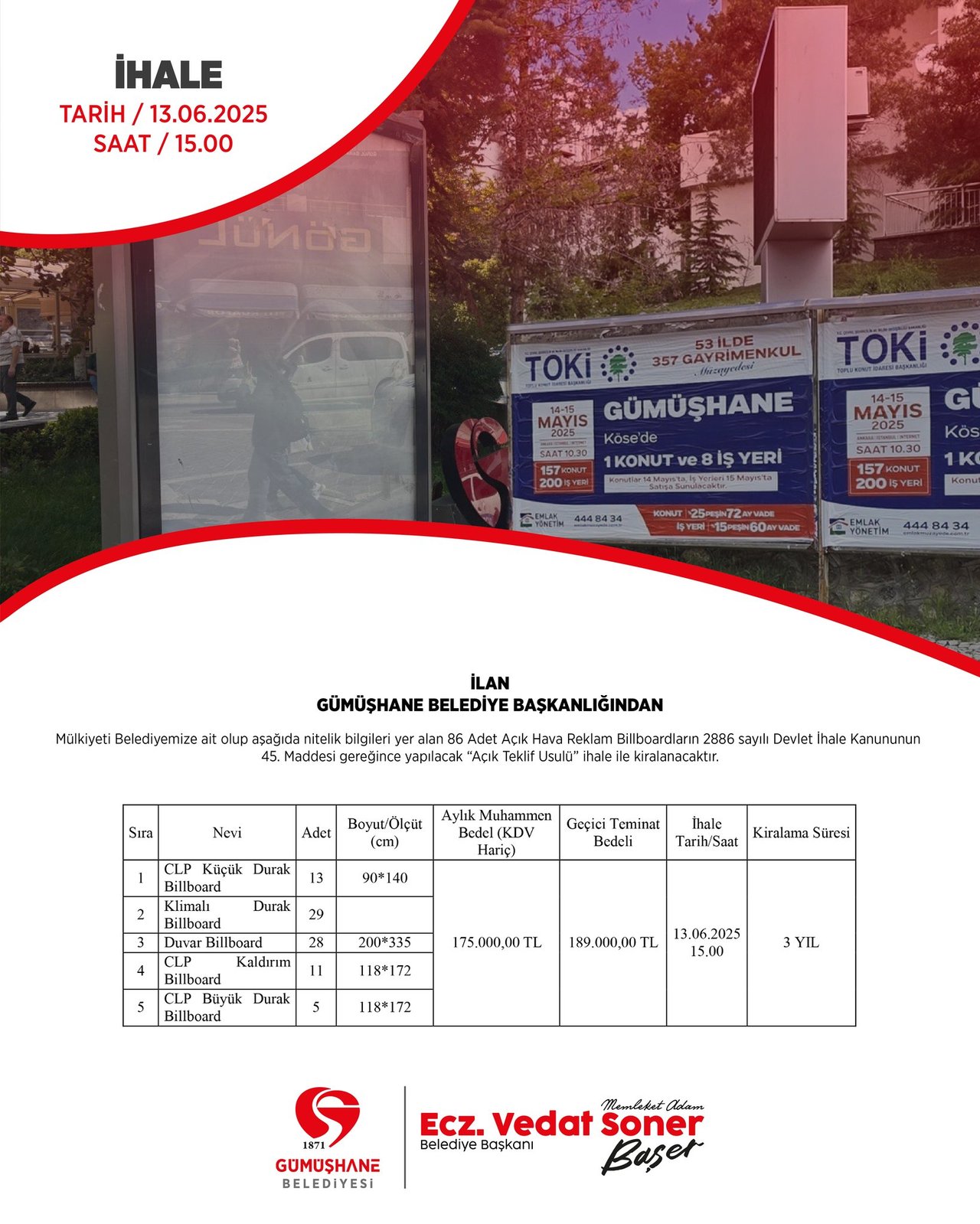 BELDİYEMİZDEN AÇIK TEKLİF USULÜ