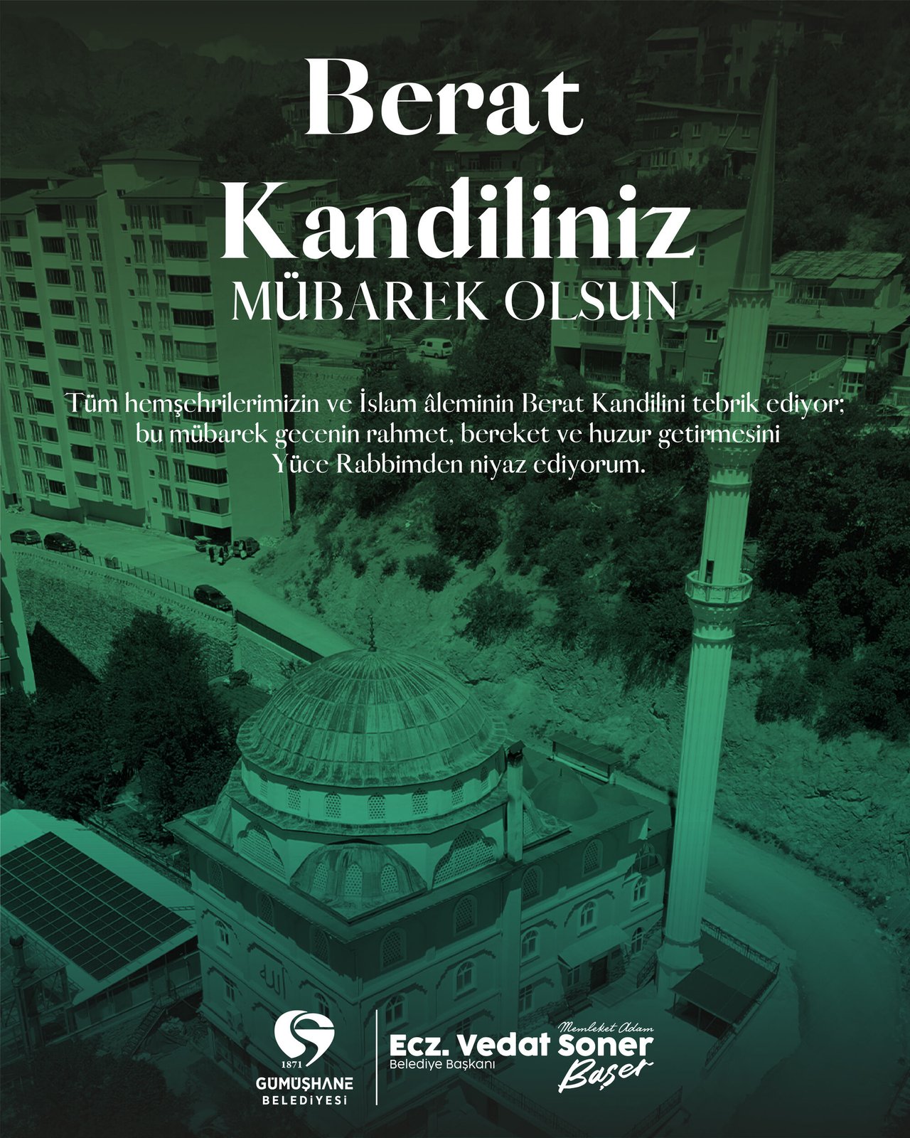 BAŞKANIMIZ, TÜM TÜM HEMŞEHRİLERİMİZİN VE İSLAM ÂLEMİNİN BERAT KANDİLİNİ TEBRİK ETTİ