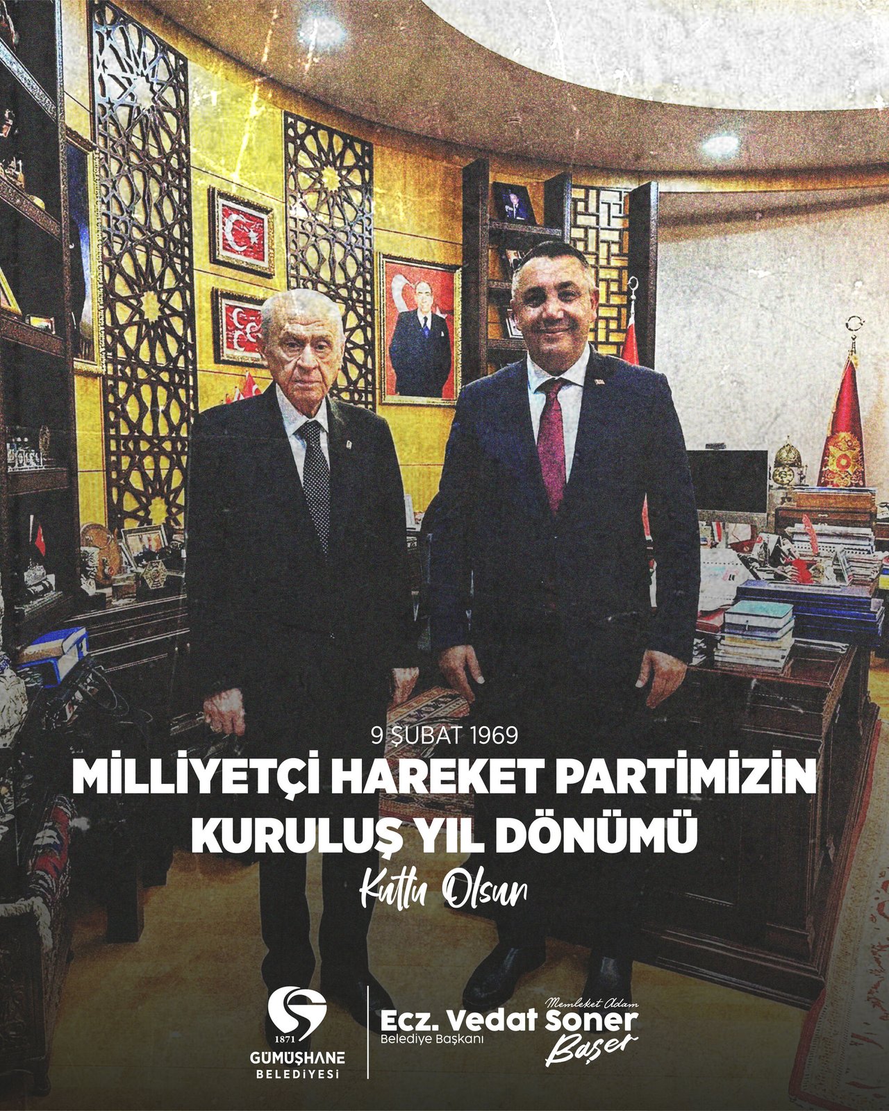 BAŞKANIMIZ, MİLLİYETÇİ HAREKET PARTİMİZİN 56. KURULUŞ YILINI KUTLADI