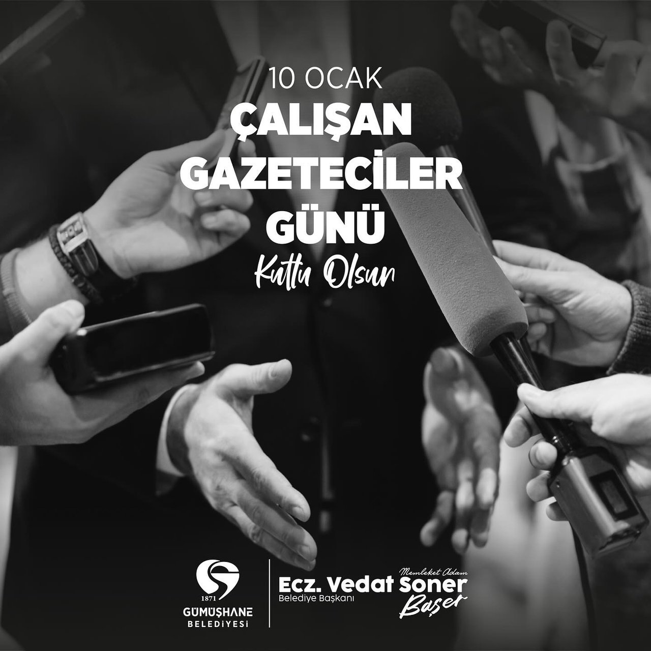 BAŞKANIMIZ, 10 OCAK ÇALIŞAN GAZETECİLER GÜNÜ MESAJI