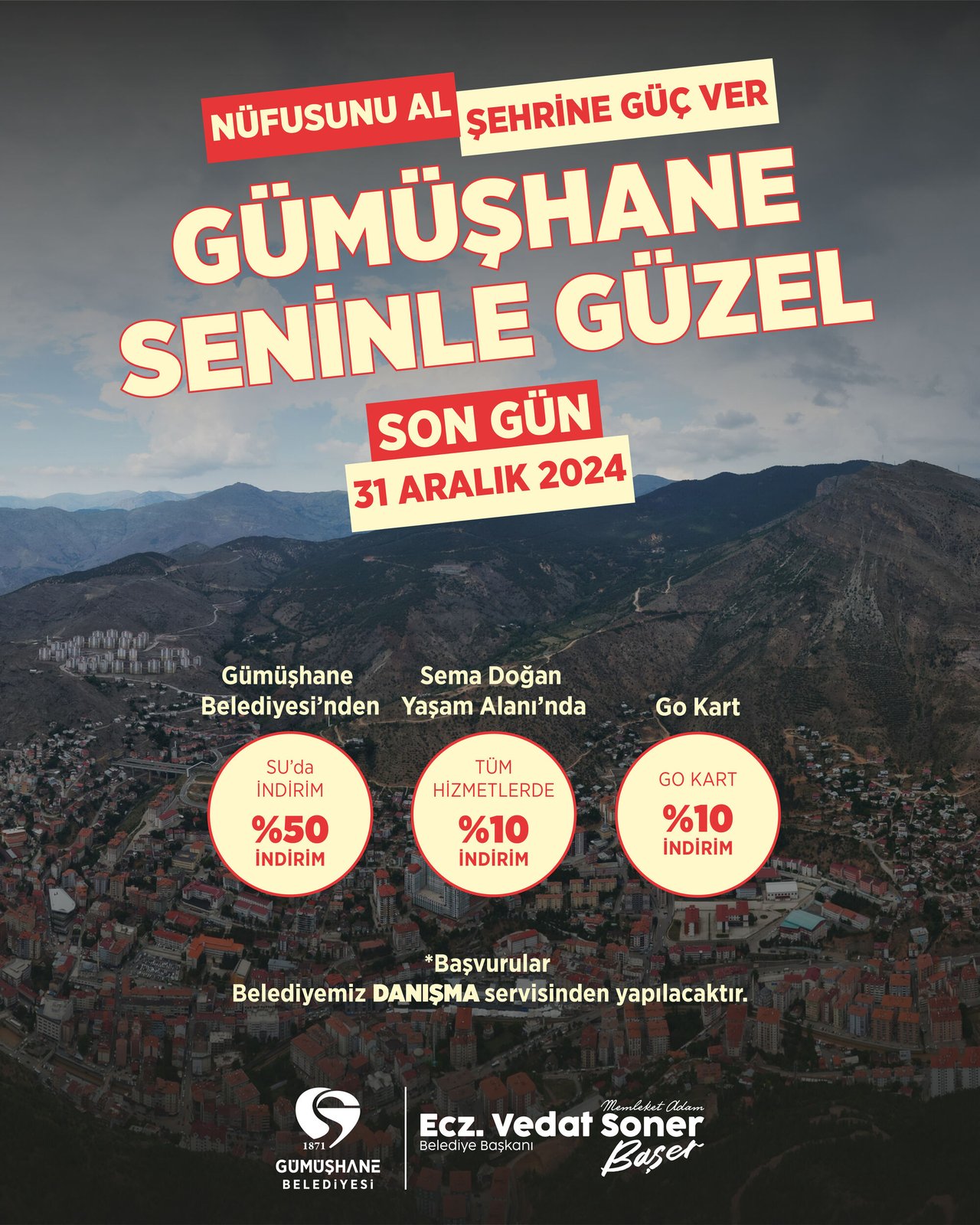 NÜFUSUNU AL, ŞEHRİNE GÜÇ VER; ÇÜNKÜ GÜMÜŞHANE SENİNLE GÜZEL