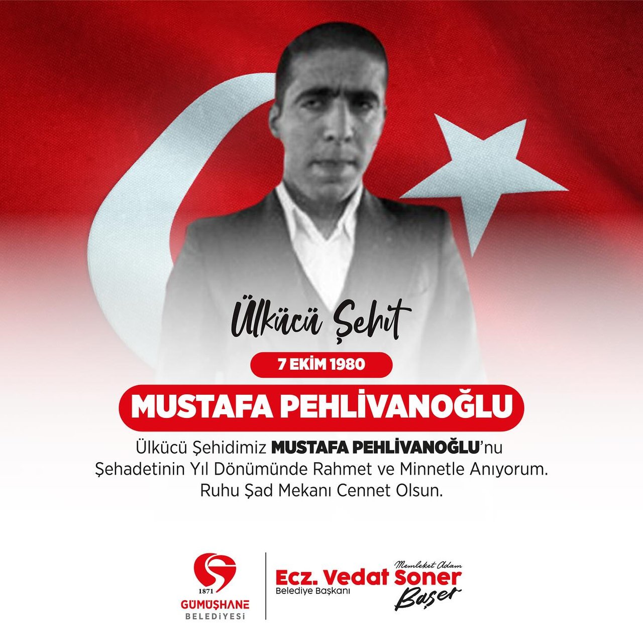 BAŞKANIMIZ, ÜLKÜCÜ ŞEHİDİMİZ MUSTAFA PEHLİVANOĞLU’NU RAHMET VE MİNNETLE ANDI