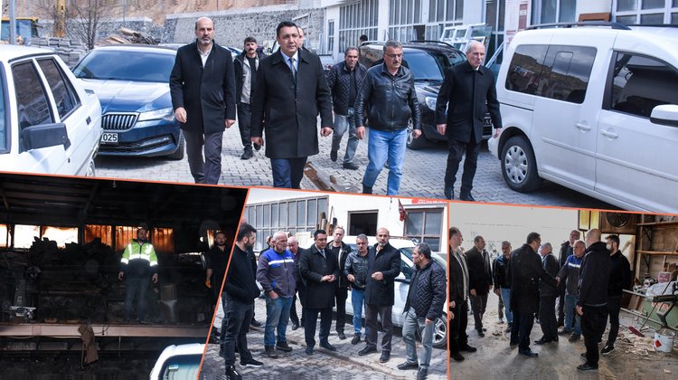 BAŞKANIMIZ, BAĞLARBAŞI SANAYİ SİTESİ'NDE ÇIKAN YANGINDA, HASAR GÖREN İŞ YERİNİ ZİYARET ETTİ