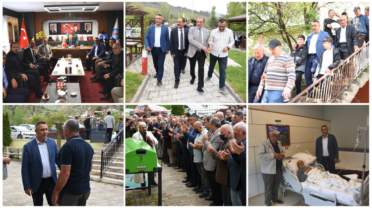 BAŞKANIMIZ, BAHÇELİ VE TEKKE BELDEMİZDE BAYRAMLAŞTI, CENAZE MERASİMİNE KATILDI, ZİYARETTE BULUNDU
