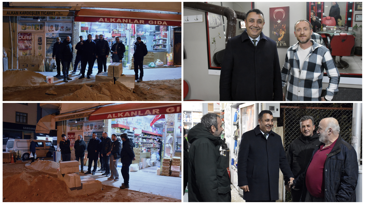 BAŞKANIMIZ, HASANBEY CADDESİNDE, YAPILAN ÇALIŞMALARI İNCELEDİ, ESNAFLARIMIZI ZİYARET ETTİ