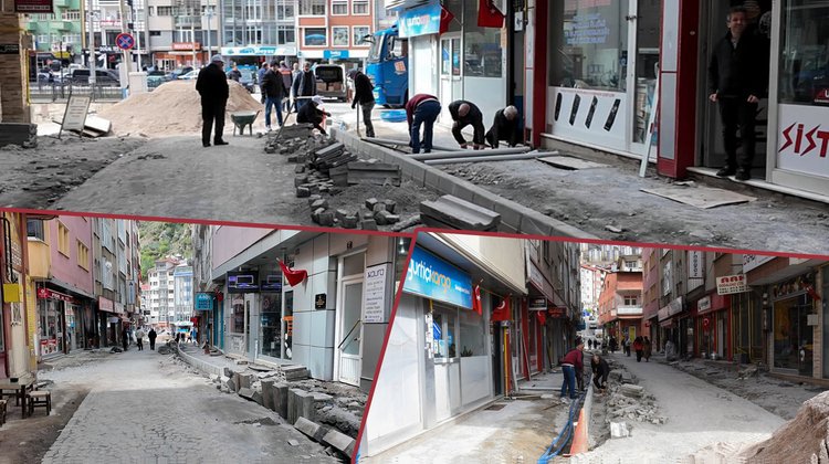 BAŞKANIMIZ, HÜRRİYET CADDESİ'NDE KALDIRIM YENİLEME VE GENİŞLETME ÇALIŞMALARINI İNCELEDİ