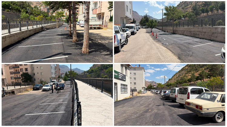 HARŞİT ÇAYI KENARINDA ARAÇ PARK ÇİZGİ ÇALIŞMALARI YAPILDI