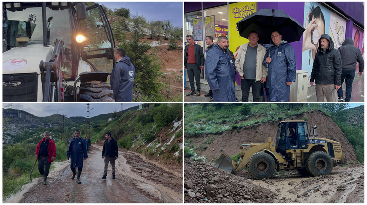 YAĞMUR VE DOLU SONRASI OLUŞAN OLUMSUZLUKLARA EKİPLERİMİZ ANINDA MÜDAHALE ETTİ.
